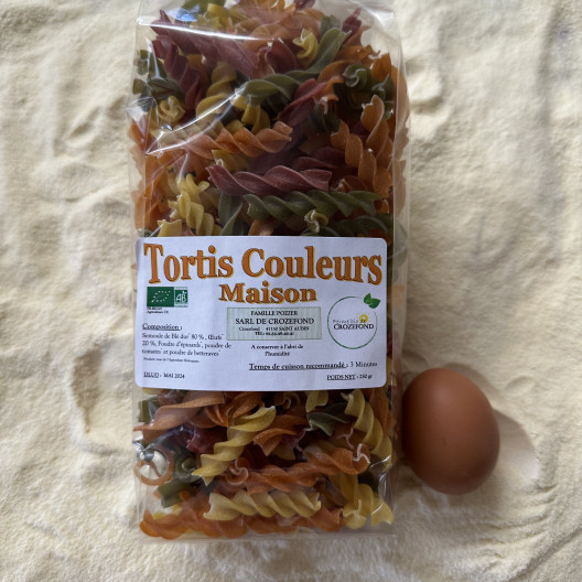 Pâtes bio tortis couleurs - 250 g