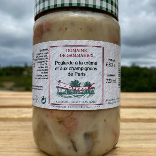 Poularde à la crème et aux champignons de Paris - 680 g