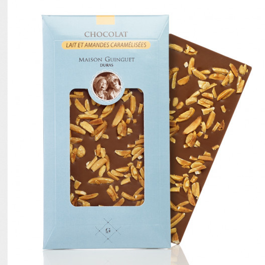 Tablette chocolat lait et amandes caramélisées - 85 g