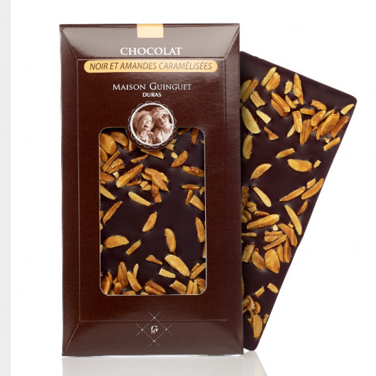 Tablette chocolat noir et amandes caramélisées - 85 g