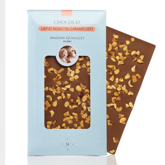 Tablette chocolat lait et noisettes caramélisées - 85 g