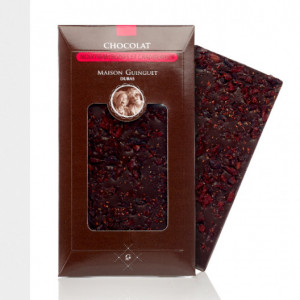 Tablette chocolat noir framboises et cranberries - 85 g