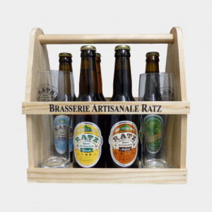 Coffret 6 bières artisanales Ratz -  6 x 33 cl + 2 verres 