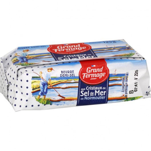 Beurre demi-sel aux cristaux de Sel de Mer de Noirmoutier - 250 g