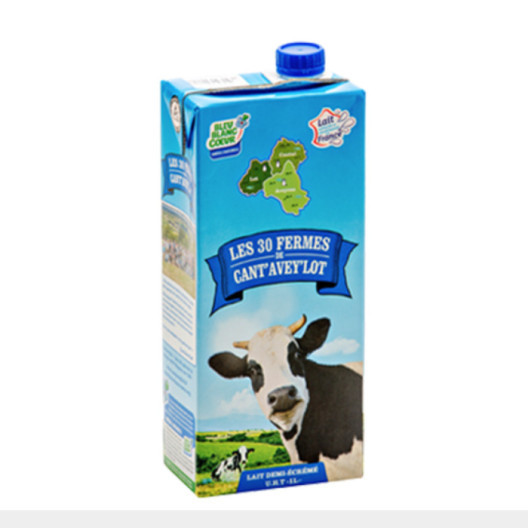 Lait demi-écrémé - brique 1 L