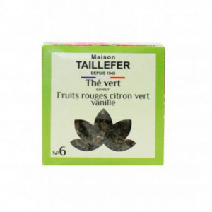 Thé vert fruits rouges, citron vert, vanille boite - 60 g