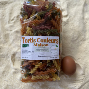 Pâtes bio tortis couleurs - 250 g